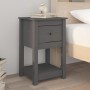 Nachttische 2 Stk. massives Kiefernholz grau 40x35x61,5 cm von vidaXL, Schließfächer und Lagerschränke - Ref: Foro24-821734, ...