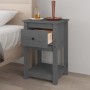 Bedside tables 2 units solid pine wood gray 40x35x61.5 cm by vidaXL, Lockers and storage cabinets - Ref: Foro24-821734, Price...