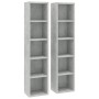 CD shelf 2 units in gray concrete plywood 21x16x93.5cm by vidaXL, CD and DVD storage - Ref: Foro24-802700, Price: 37,76 €, Di...