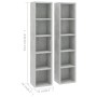 CD shelf 2 units in gray concrete plywood 21x16x93.5cm by vidaXL, CD and DVD storage - Ref: Foro24-802700, Price: 37,76 €, Di...