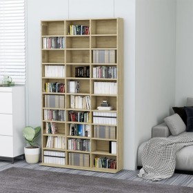 Plywood CD cabinet Sonoma 102x16x177.5 cm by vidaXL, CD and DVD storage - Ref: Foro24-801781, Price: 130,73 €, Discount: %