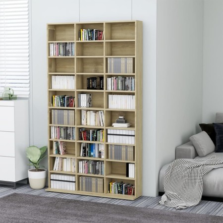 Plywood CD cabinet Sonoma 102x16x177.5 cm by vidaXL, CD and DVD storage - Ref: Foro24-801781, Price: 116,92 €, Discount: %