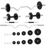 30 kg cast iron barbell and dumbbell set by vidaXL, free weight - Ref: Foro24-93633, Price: 92,90 €, Discount: %