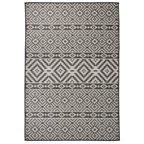 Black striped flat weave outdoor rug 160x230 cm by vidaXL, Rugs - Ref: Foro24-340853, Price: 59,74 €, Discount: %