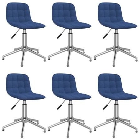 Drehbare Esszimmerstühle, 6 Einheiten, blauer Stoff von vidaXL, Essstühle - Ref: Foro24-3086795, Preis: 262,12 €, Rabatt: %