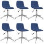 Drehbare Esszimmerstühle, 6 Einheiten, blauer Stoff von vidaXL, Essstühle - Ref: Foro24-3086795, Preis: 262,12 €, Rabatt: %