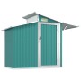 Green galvanized steel garden shed 270x130x208.5 cm by vidaXL, Sheds - Ref: Foro24-316242, Price: 287,10 €, Discount: %