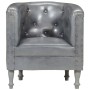 Sillón diseño de cubo cuero auténtico gris de vidaXL, Sillones - Ref: Foro24-286594, Precio: 209,99 €, Descuento: %