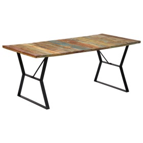 Recycled solid wood dining table 180x90x76 cm by vidaXL, Kitchen and dining tables - Ref: Foro24-247946, Price: 268,99 €, Dis...