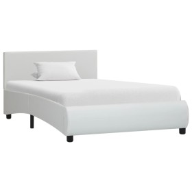 White synthetic leather bed frame 100x200 cm by vidaXL, Beds and slatted bases - Ref: Foro24-285457, Price: 176,99 €, Discoun...