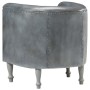 Sillón diseño de cubo cuero auténtico gris de vidaXL, Sillones - Ref: Foro24-286594, Precio: 209,99 €, Descuento: %