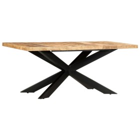 Mesa de comedor madera maciza de mango rugosa 180x90x76 cm de vidaXL, Mesas de cocina y de comedor - Ref: Foro24-285963, Prec...