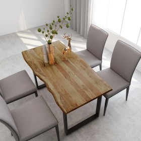 Mesa de comedor de madera maciza de acacia 140x70x76 cm de vidaXL, Mesas de cocina y de comedor - Ref: Foro24-286474, Precio:...