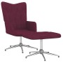 Silla de relajación con taburete de tela morada de vidaXL, Sillones - Ref: Foro24-327610, Precio: 90,99 €, Descuento: %