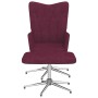 Silla de relajación con taburete de tela morada de vidaXL, Sillones - Ref: Foro24-327610, Precio: 90,99 €, Descuento: %