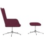 Silla de relajación con taburete de tela morada de vidaXL, Sillones - Ref: Foro24-327610, Precio: 90,99 €, Descuento: %