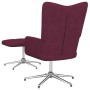 Silla de relajación con taburete de tela morada de vidaXL, Sillones - Ref: Foro24-327610, Precio: 90,99 €, Descuento: %