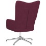 Silla de relajación con taburete de tela morada de vidaXL, Sillones - Ref: Foro24-327610, Precio: 90,99 €, Descuento: %