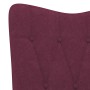 Silla de relajación con taburete de tela morada de vidaXL, Sillones - Ref: Foro24-327610, Precio: 90,99 €, Descuento: %