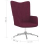 Silla de relajación con taburete de tela morada de vidaXL, Sillones - Ref: Foro24-327610, Precio: 90,99 €, Descuento: %