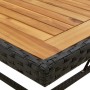 Mesa de jardín ratán sintético madera acacia negro 109x107x74cm de vidaXL, Mesas de jardín - Ref: Foro24-316790, Precio: 78,1...