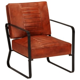 Brown genuine leather lounge chair 58.5x64x76 cm by vidaXL, Armchairs - Ref: Foro24-354320, Price: 219,99 €, Discount: %