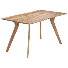 Mesa de comedor de madera maciza de acacia 140x80x76 cm de vidaXL, Mesas de cocina y de comedor - Ref: Foro24-247977, Precio:...