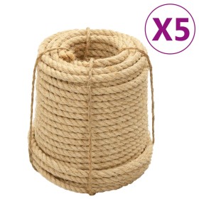 Sisal ropes 5 pcs 20 mm 100 m by vidaXL, Ropes and metal cords - Ref: Foro24-3196233, Price: 1,00 €, Discount: %