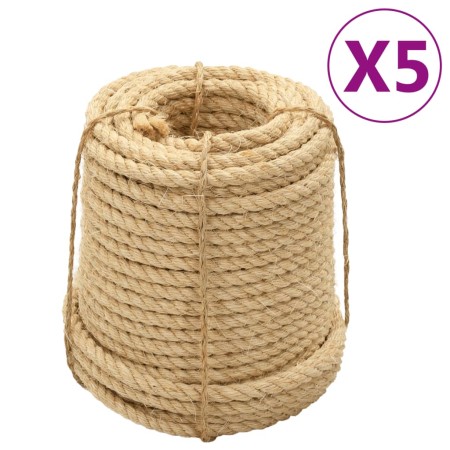 Sisal ropes 5 pcs 20 mm 100 m by vidaXL, Ropes and metal cords - Ref: Foro24-3196233, Price: 991,04 €, Discount: %