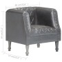 Sillón de cuero de cabra auténtico gris de vidaXL, Sillones - Ref: Foro24-286618, Precio: 207,89 €, Descuento: %