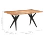 Solid acacia wood dining table 160x80x76 cm by vidaXL, Kitchen and dining tables - Ref: Foro24-323565, Price: 376,96 €, Disco...