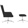 Silla de relajación con reposapiés tela negra de vidaXL, Sillones - Ref: Foro24-327606, Precio: 90,23 €, Descuento: %