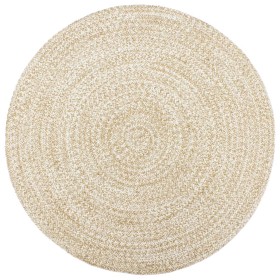 Alfombra hecha a mano de yute marrón y blanco 180 cm de vidaXL, Alfombras - Ref: Foro24-343617, Precio: 84,55 €, Descuento: %