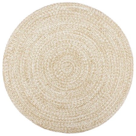 Alfombra hecha a mano de yute marrón y blanco 180 cm de vidaXL, Alfombras - Ref: Foro24-343617, Precio: 85,09 €, Descuento: %