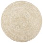 Alfombra hecha a mano de yute marrón y blanco 180 cm de vidaXL, Alfombras - Ref: Foro24-343617, Precio: 85,09 €, Descuento: %