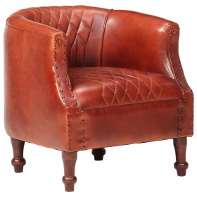 Brown genuine leather bucket design armchair 62x58x65 cm by vidaXL, Armchairs - Ref: Foro24-286943, Price: 283,99 €, Discount: %