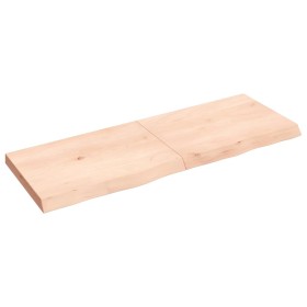 Untreated solid oak wood wall shelf 140x50x(2-6) cm by vidaXL, Shelves and shelves - Ref: Foro24-363585, Price: 77,99 €, Disc...