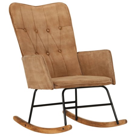 Vintage brown canvas rocking chair by vidaXL, Rocking chairs - Ref: Foro24-339684, Price: 125,99 €, Discount: %