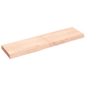 Untreated solid oak wood wall shelf 120x30x(2-6) cm by vidaXL, Shelves and shelves - Ref: Foro24-363573, Price: 50,99 €, Disc...