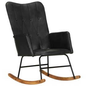 Black Genuine Leather Rocking Chair by vidaXL, Rocking chairs - Ref: Foro24-339682, Price: 129,64 €, Discount: %