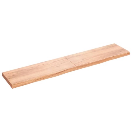 Light brown treated oak wood wall shelf 200x40x(2-6) cm by vidaXL, Shelves and shelves - Ref: Foro24-363727, Price: 107,48 €,...