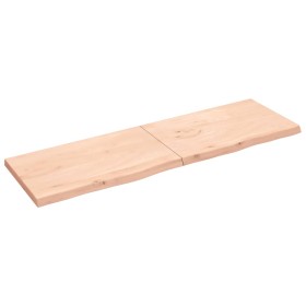 Untreated solid oak wood wall shelf 200x60x(2-6) cm by vidaXL, Shelves and shelves - Ref: Foro24-363611, Price: 118,99 €, Dis...