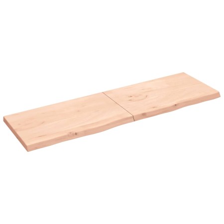 Untreated solid oak wood wall shelf 200x60x(2-6) cm by vidaXL, Shelves and shelves - Ref: Foro24-363611, Price: 117,98 €, Dis...