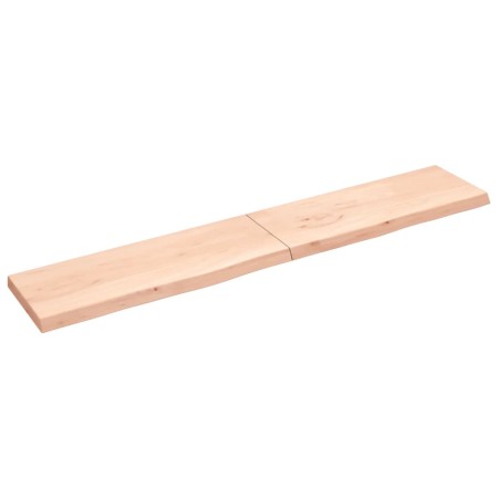 Untreated solid oak wood wall shelf 220x40x(2-6) cm by vidaXL, Shelves and shelves - Ref: Foro24-363615, Price: 124,99 €, Dis...