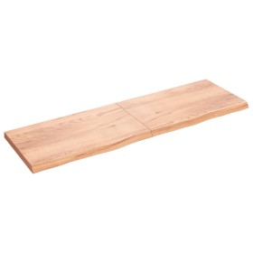 Light brown treated oak wood wall shelf 200x60x(2-6) cm by vidaXL, Shelves and shelves - Ref: Foro24-363731, Price: 137,99 €,...