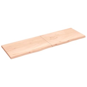 Solid untreated oak wood wall shelf 200x60x(2-4) cm by vidaXL, Shelves and shelves - Ref: Foro24-363610, Price: 101,99 €, Dis...