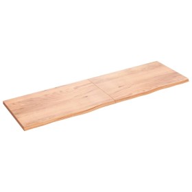 Light brown treated oak wood wall shelf 200x60x(2-4) cm by vidaXL, Shelves and shelves - Ref: Foro24-363730, Price: 131,70 €,...