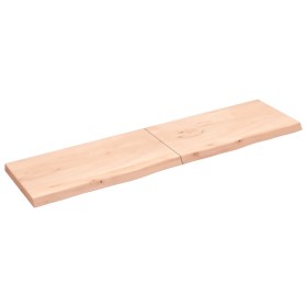 Untreated solid oak wood wall shelf 200x50x(2-6) cm by vidaXL, Shelves and shelves - Ref: Foro24-363609, Price: 104,99 €, Dis...