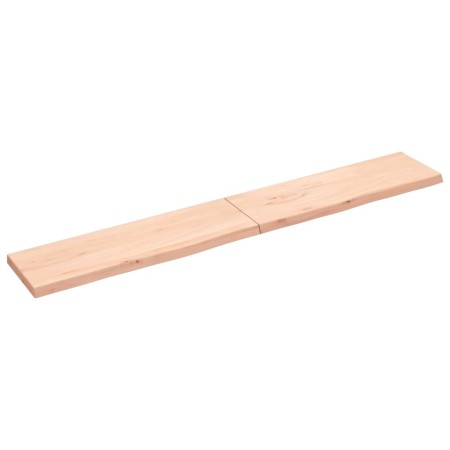 Untreated solid oak wood wall shelf 200x30x(2-4) cm by vidaXL, Shelves and shelves - Ref: Foro24-363604, Price: 75,99 €, Disc...