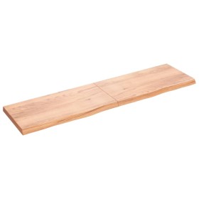 Wall shelf made of light brown treated oak wood, measuring 200x50x(2-6) cm. by vidaXL, Shelves and shelves - Ref: Foro24-3637...